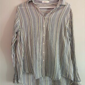 Striped Button Down Shirt for Women
